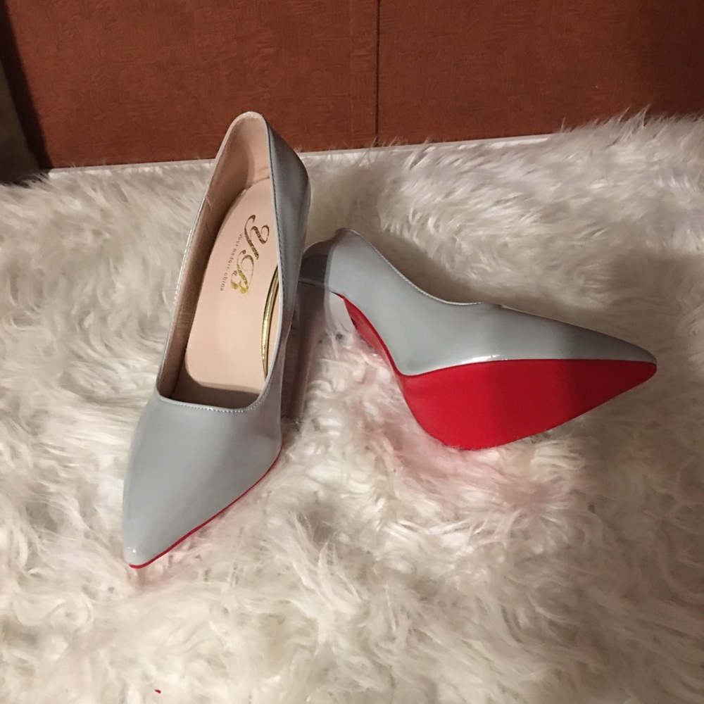 Gray heels (Red Bottom Inspired)